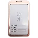 Dotpot i Cards-Natural Hard Metal (Aluminum Alloy) ID Card Holder/Badge with Scratch Guard for Office ID Card (Vertical) (Rose Gold) Pack of 3