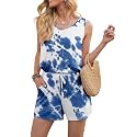DouBCQ Womens Summer Casual Sleeveless Loose Jumpsuits Romper with Pockets