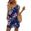 DouBCQ Womens Summer Casual Sleeveless Loose Jumpsuits Romper with Pockets