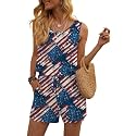 DouBCQ Womens Summer Casual Sleeveless Loose Jumpsuits Romper with Pockets