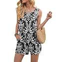 DouBCQ Womens Summer Casual Sleeveless Loose Jumpsuits Romper with Pockets