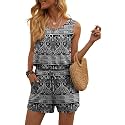 DouBCQ Womens Summer Casual Sleeveless Loose Jumpsuits Romper with Pockets