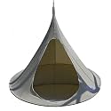 Double Birnest Hanging Chair – Cozy Indoor/Outdoor Hammock with Olefin Canvas, 660 lb Capacity, Includes Two Circle Aluminum Pole & Carabiner. Swing Sofa. (Light Gray)