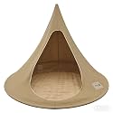 Double Birnest Hanging Chair – Cozy Indoor/Outdoor Hammock with Olefin Canvas, 660 lb Capacity, Includes Two Circle Aluminum Pole &amp; Carabiner. Swing Sofa. (Brown)