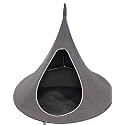 Double Birnest Hanging Chair – Cozy Indoor/Outdoor Hammock with Olefin Canvas, 660 lb Capacity, Includes Two Circle Aluminum Pole & Carabiner. Swing Sofa. (Grayish Brown)