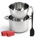 Double Boiler Pot Set 2.6QT & 4.2QT, Stainless Steel Chocolate Melting Pot