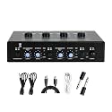 Double Channel Microphone Mixer Reverbed Amplifier Portable Metal Case for Home KTV Outdoor Event Professional Reverbed Sound Equipment