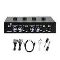 Double Channel Microphone Mixer Reverbed Amplifier Portable Metal Case for Home KTV Outdoor Event Professional Reverbed Sound Equipment