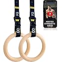 Double Circle Gymnastics Rings with Straps, Calisthenics Wooden Rings (Multi-Size)