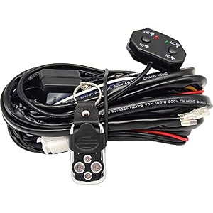 double colorhigh low beam wiring harness kit with remote control dc12v maximum 300w 40a led lights wiring harness switch relay 14awg core cable harness for car fog lights work driving lights bar