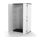 Double-Door White Outdoor Storage Shed, Measuring 50x29x80 Inches - A Twin-Wall Resin Cabinet for Heavy-Duty Outdoor