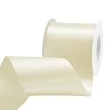 Double Face Antique White Satin Ribbon 3 inch X 15 Yards Polyester Antique White Ribbon for Gift Wrapping Very Suitable for Weddings Party Hair Bow Invitation Decorations and More