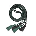 Double Graduation Honor Cords - Black and Forest Green,68" Long