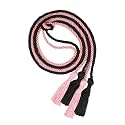 Double Graduation Honor Cords - Black and Pink,68" Long