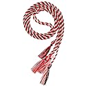 Double Graduation Honor Cords - Black White Red,68" Long