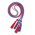 Double Graduation Honor Cords - Red and Royal Blue,68" Long