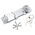 Double Hinge hasp Double Hinge Safety Hasp Lock in Zinc Plated, Hardened Steel Concealed Hinge Pin Hasp Keyed Lock
