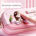 Double Layer 3D Cute Pencil Case Aesthetic Pencil Case for Girls Large Capacity Pen Pencil Pouch Multifunctional Stationery Organizer for School (Rabbit Gardern)