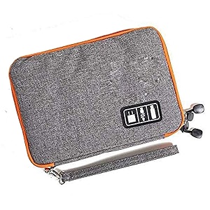 double layer electronics accessories organizer bag gadget organizer case portable zippered pouch for all gadgets hdd power bank usb cables power adapters
