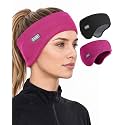 Double-Layer Ear Warmer Headband - Knit Fuzzy Lined Ear Muffs for Men Women Ear Covers for Cold Weather Running Cycling
