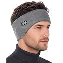 Double-Layer Ear Warmer Headband - Knit Fuzzy Lined Ear Muffs for Men Women Ear Covers for Cold Weather Running Cycling