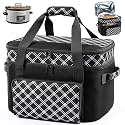 BAGSPRITE Double-Layer Slow Cooker Carrier Bag for 6-8 Quart Crock Pot Oval