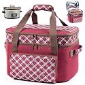 BAGSPRITE Double-Layer Slow Cooker Carrier Bag for 6-8 Quart Crock Pot Oval