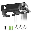 Double Mic Holder for Stand, Wall Mounted for 2 Handheld Wired/Wireless Mic