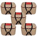Double R Bags Jute Storage Bag Organizer With Front Zipper Pocket Strong Handle - (Natural Jute) Pack Of 5