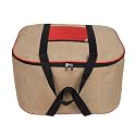 Double R Bags Jute Storage Bag Organizer With Front Zipper Pocket Strong Handle - (Natural Jute) Pack Of 1