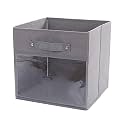 DOUBLE R BAGS No Smell Storage Cube Bins Clear Window Non Woven Fabric Storage Bin Organizer for Closet Shelves Home Storage Cubes Organizer with Dual Handle for kids toys Office Closet Shelf (Grey)