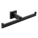 Double Rolls Toilet Paper Holder Matte Black, SUS304 Stainless Steel 2 in 1 Square Tissue Roll Holder Wall Mounted for Bathroom, Hotel, Home Loading Mega Rolls