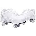 Double-Row Deform Wheel Automatic Walking Shoes Invisible Deformation Roller Skate 2 in 1 Removable Pulley Skates Skating Parkour