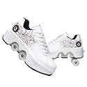 Double-Row Deform Wheel Automatic Walking Shoes Invisible Deformation Roller Skate 2 in 1 Removable Pulley Skates Skating Parkour