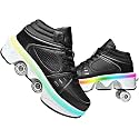 Double-Row Deform Wheel Automatic Walking Shoes Invisible Deformation Roller Skate 2 in 1 Removable Pulley Skates Skating Parkour