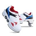 Double-Row Deform Wheel Automatic Walking Shoes Invisible Deformation Roller Skate 2 in 1 Removable Pulley Skates Skating Parkour
