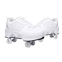 Double-Row Deform Wheel Automatic Walking Shoes Invisible Deformation Roller Skate 2 in 1 Removable Pulley Skates Skating Parkour