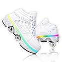 Double-Row Deform Wheel Automatic Walking Shoes Invisible Deformation Roller Skate 2 in 1 Removable Pulley Skates Skating Parkour