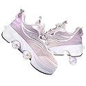 Double-Row Deform Wheel Automatic Walking Shoes Invisible Deformation Roller Skate 2 in 1 Removable Pulley Skates Skating Parkour