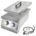 Double Side Burner for Outdoor Kitchen, 2x17,000 BTU Liquid Propane Burners
