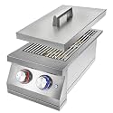 Double Side Burner for Outdoor Kitchen, 2x17,000BTU Natural Gas Side Burner