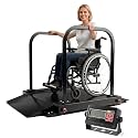Double-Side Handle Wheelchair Scale with Dual Extended Detachable Ramp for Home Use Portable Heavy Duty Digital Medical Scale Weighing Platform 1000lbs x 0.2lbs