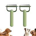 Double Sided Dematting Comb,2026 Upgrade Undercoat Rake Pet Grooming Tool for Shedding, Tangles & Matted Fur, Stainless Steel Deshedding Brush for Long Haired & Thick Coat Pets (2PCS Gray)