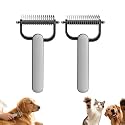 Double Sided Dematting Comb,2026 Upgrade Undercoat Rake Pet Grooming Tool for Shedding, Tangles & Matted Fur, Stainless Steel Deshedding Brush for Long Haired & Thick Coat Pets (2PCS Green)