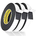 Heavy Duty Double Sided Tape,Black Foam Tape,3 Pack 1 in X 16.4 ft