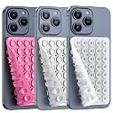 Double Sided Silicone Suction Phone Holder Mount, Silicon Accessory for iPhone and Android, Hands-Free Mirror Shower Phone Holder, TikTok Videos and Selfies (Combo A)
