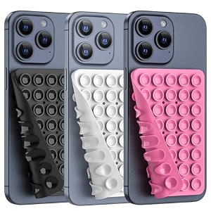 double sided silicone suction phone holder mount silicon accessory for iphone and android hands-free mirror shower phone holder tiktok videos and selfies combo c