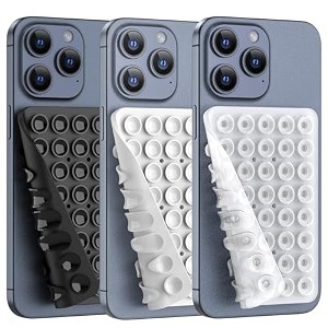 double sided silicone suction phone holder mount silicon accessory for iphone and android hands-free mirror shower phone holder tiktok videos and selfies combo b 3pcs