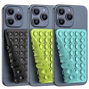 double sided silicone case suction phone holder mount silicon accessory for iphone and android hands-free mirror shower phone holder tiktok videos and selfies combo d 3pcs assorted