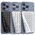 Double Sided Silicone Suction Phone Holder Mount, Silicon Accessory for iPhone and Android, Hands-Free Mirror Shower Phone Holder, TikTok Videos and Selfies (Combo B, 3PCS)